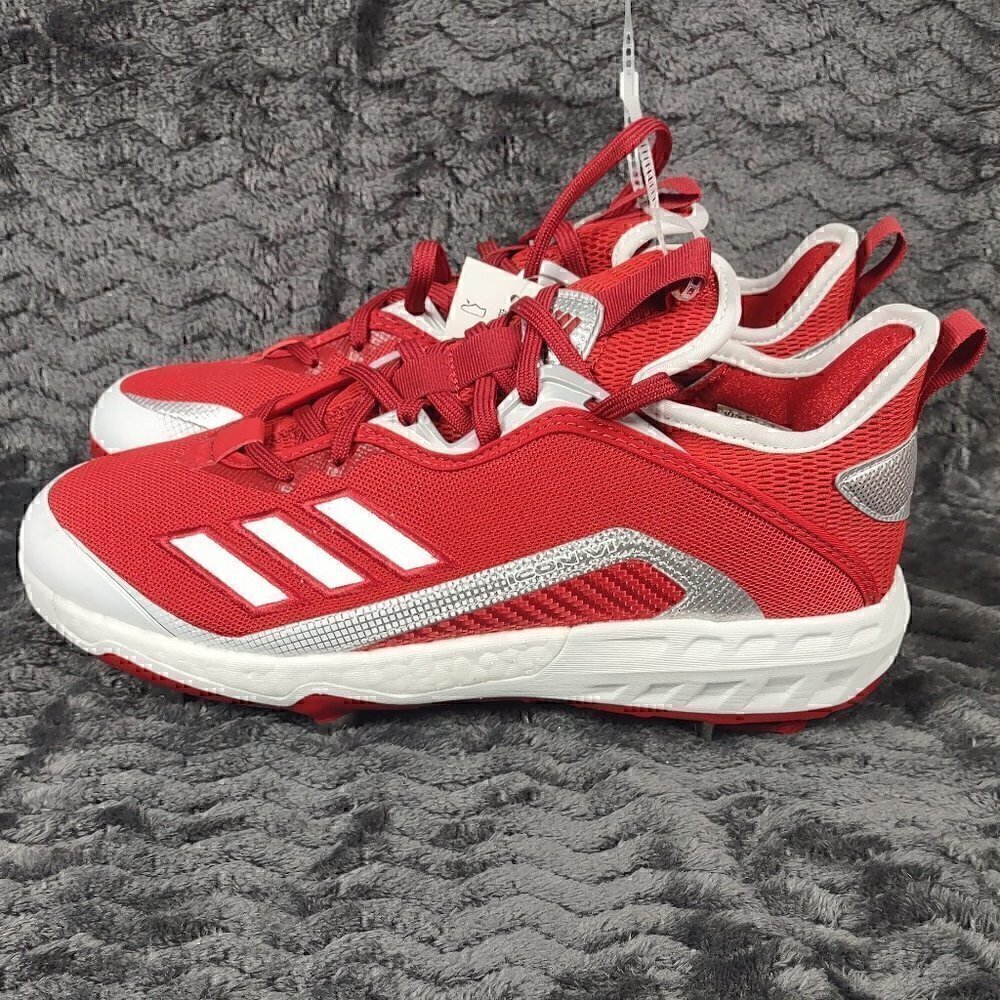 Adidas Ironskin Icon 6 Metal Baseball Cleats Red/White EG6550 Size 7 (NWT) - Picture 2 of 7